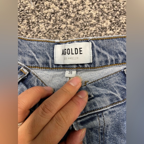 Agolde Nico High rise Slim Fit Jeans in Rooted Color 28 Orgnaic Cotton Lyocell - Picture 9 of 15